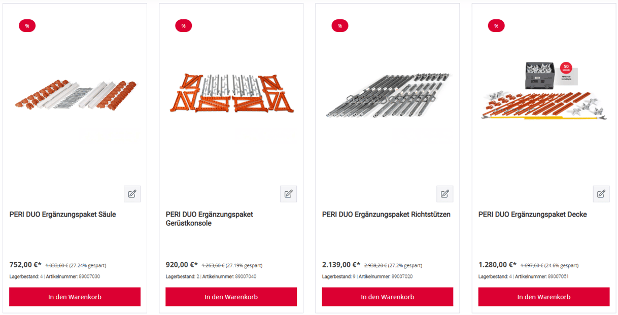 PERI DUO Ergänzungspakete 1